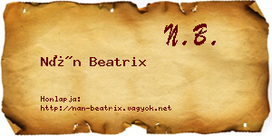 Nán Beatrix névjegykártya